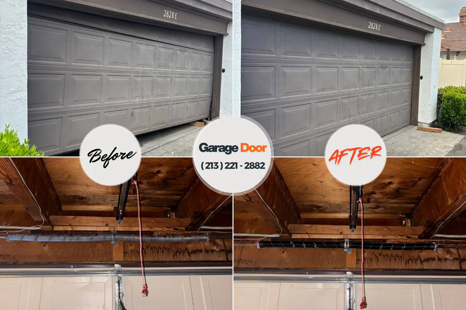 Before and after: garage door installation Albers, IL